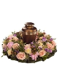 Pink Urn Wreath.