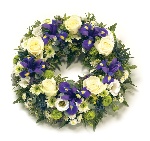 Wreath (Leaf Edging) Blue & Yellow