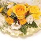 Wreath (Ribbon Edging ) Yellow and White