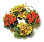 Wreath (Leaf Edging ) Orange and Gold